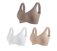 Consciouts Bra, Wireless Ribbed Push-Up Bra for Women, Seamless Adjustable Support with Side Wings & Invisible Lift for Comfort