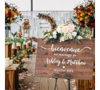 Conseil De Mariage Français Panneau ，De Réception De Bienvenue Autocollant Personnalisé Mariage Pour Verre,Nom Personnalisé Date Panneau De Mariage,Bienvenue Mariage Autocollant (Size : 33x57cm)
