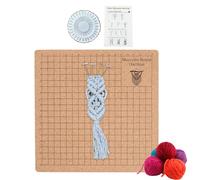 Conseil de Projet Macrame - Tableau Double Face 20X20Cm avec grilles et épingles,Créez des créations en et en nouage, Planche en réutilisable avec Instructions, Planche de tressage Faite à la
