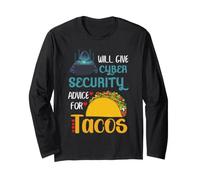 Conseils de cybersécurité pour Tacos Funny IT Analyst Humour Geek Manche Longue