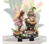 Conseils de jardin en acrylique, poteaux décoratifs de jardin,Poteaux de jardin de fées de Pâques en acrylique - Décoration imperméable pour festival Paysage de jardin résistant à l'usure pour