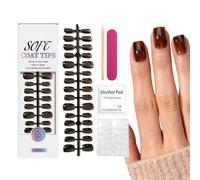 Conseils de manucure brillants - Extensions à colle professionnelle, superposition carrée courte avec adhésif, résine acrylique solide avec languette, ressource fonctionnelle de marchandise, beauté in