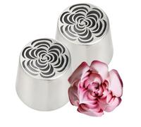 Conseils De Tuyauterie - Acier Inoxydable | 2PCS Gise Builles | Buses De Tuyauterie De Gâteaux | Ensemble 'outils De Cuisson Professionnelle Adapté À La écoration Des Gâteaux, Aux Cupcakes, Aux Dess