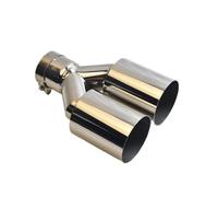 Conseils d'échappement Embout d'échappement double entrée de 2,5 pouces à sortie 3,5" tuyau 10" longueur, 304(54MM IN- 89MM OUT)