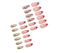 Conseils français pour la saint-valentin, faux ongles français à pression, couvertures complètes, à coller pour une décoration élégante et stylée