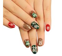 Conseils pour les ongles artificiels à Noël Exprimez votre humeur festive avec ces autocollants pratiques pour ongles