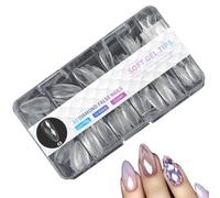 Conseils pour les ongles en gel | Ongles acryliques | Ongles acryliques clairs en forme d’amande | Différentes tailles avec une construction en acrylique, idéales pour les manucures à domicile