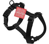Consentida Harnais uni pour Chien Moyen T2 - Taille M 27-45 x 1,5 cm - Noir - Tissu résistant fabriqué en Nylon - Facile à Attacher - Accessoires pour Chiens