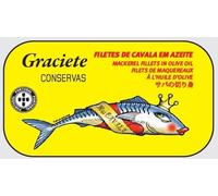 Conservas GRACIETE - Filets de Maquereau en conserve à l'huile d'Olive - 4.23oz / 120gr (Paquet de 5 canettes)