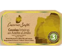 Conservas Santos - Maquereau entier à l'huile d'olive extra vierge et au citron/Produit Gourmet du Portugal - 5 x 120 gr Pack