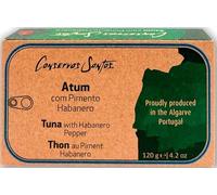 Conservas Santos - Thon à l'huile d'olive extra vierge au piment Habanero/Produit Gourmet du Portugal - 5 x 120 gr Pack