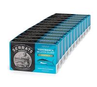 CONSERVAS SERRATS - Ventrèche de Thon Albacore à l'Huile d'Olive Premium - 12 Boîtes x 115g (Total : 1380g) - La Partie la Plus Juteuse et Savoureuse du Thon - Fabrication Artisanale