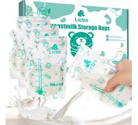 Conservation Lait Maternel 120pcs-240ml Sachet Conservation Lait Maternelle Pré-Stérilisés,Épaissir Double Fermeture Glissière Sachet Lait Maternel,Bec Verseur Intégré