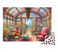 Conservatoire Confortable avec des Fleurs Puzzle Défi 1000 Pièces pour Adultes, Le Paysage Puzzle Jeux Éducatifs, Décoration De Maison Et Cadeau Exquis 70x50cm/1000pcs