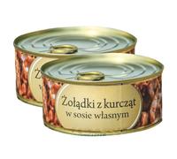 Conserves alimentaires - Estomacs de poulet avec sauce 300 g - 2 pcs. Marlej