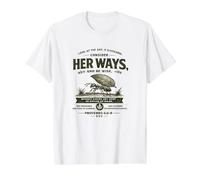 Consider Her Ways - Proverbes 6:6-8 ESV Christian Ant Design T-Shirt Graphique avec Valeur, Homme, Blanc, S