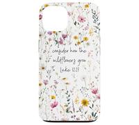 Consider The Wildflowers Luke 12:27 Christian Esthetic Coque pour iPhone 13