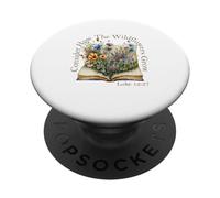 Considérez Comment Les Fleurs Sauvages Poussent Le Verset de la Bible chrétienne PopSockets PopGrip Adhésif