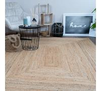 CONSILIO CONCEPT 200 x 290 Tapis salon Nature Beige Jute tissé plat Boho style campagne vegan uni tressé