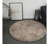 Consilio Concept CLOUD tapis en fourrure 120x120 taupe tapis supersoft 39 mm hauteur soft doux imitation fourrure de lapin