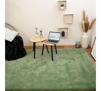 Consilio Concept COZY tapis en fourrure 160x230 vert tapis supersoft 28 mm hauteur soft doux fourrure de lapin imitation olive vert olive
