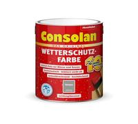 Consolan Peinture de protection contre les intempéries 2,5 l Gris pierre opaque Protection du bois extérieur