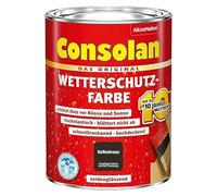 Consolan Peinture de protection contre les intempéries 750 ml Marron café Couvrant Protection du bois extérieur