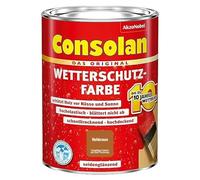 Consolan Peinture de protection contre les intempéries - Protection du bois pour l'extérieur - Marron chevreuil - 750 ml