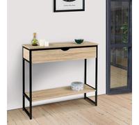 IDMarket - Console 1 tiroir Detroit 1 étagère Design Industriel