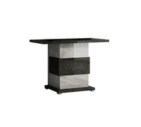HOFFMAN - Console 110cm 1 Pied Central Gris Aspect Pierre -