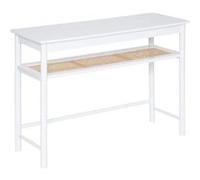 Atmosphera Console Cabras 2 niveaux cannage L110 cm Blanc