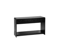 Console 2 tiroirs 1 étagère effet bois noir arrondi