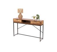 Console 2 tiroirs 1 niche effet noyer Joya