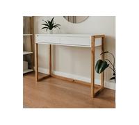 Denver – Console bureau DENVER – Chêne artisan/Blanc – 2 tiroirs – 100 x 35 x 75 cm