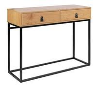 AltoBuy Abril - Console 2 Tiroirs Aspect Bois et Pieds Métal