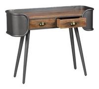 Console 2 Tiroirs Bois et Acier Patiné - PALISSO - ALTOBUY Bois G