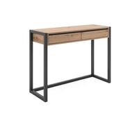 Denver Console Denver 44 2 tiroirs Chêne artisanal et gris anthracite