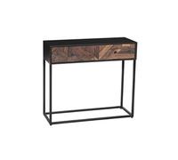 AltoBuy Console 2 Tiroirs en Métal Noir et Bois Recyclé - Jordan