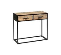 Console 2 Tiroirs en Teck Recy t Métal - TANETOA -