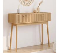 Console 2 Tiroirs Juliette Lattes Tasseau Bois Coloris Chêne