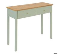 Atmosphera Console Mohea Vert céladon et bois L100 × P35 × H80 cm, 2 tiroirs