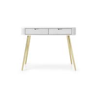 Console 2 tiroirs pieds métal or 105 cm - IRIS