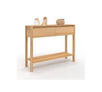 Console 2 Tiroirs Toscane 1 Étagère Effet Teck