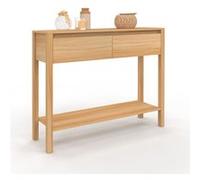 IDMarket - Console 2 tiroirs Toscane 1 étagère Effet Teck