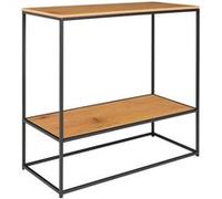 Console Acier Noir et Plateau Bois Naturel - VOLLRAD - ALTOBUY Noir G