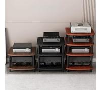 Console AV à 5 niveaux HiFi Ma pour tourne-disques Ste Equint o Rack Amplificateur et CD nizer Noir Sto étagères 60 x 54 x 111,5 cm