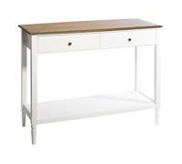 Console avec 2 tiroirs coloris blanc - L. 110 x l. 40 x H. 85 cm