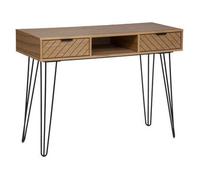 Console avec 2 tiroirs en bois - fer coloris Beige - Longueur 110 x Profondeur 40 x Hauteur 78 cm