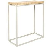 FREJ - Console avec Plateau Rondins de Bois Piétement Métal Blanc -