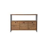 Console avec rangements bois et métal noir 120x77cm SOLIS